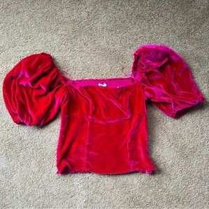 Reformation Blouse Luka velvet size 8